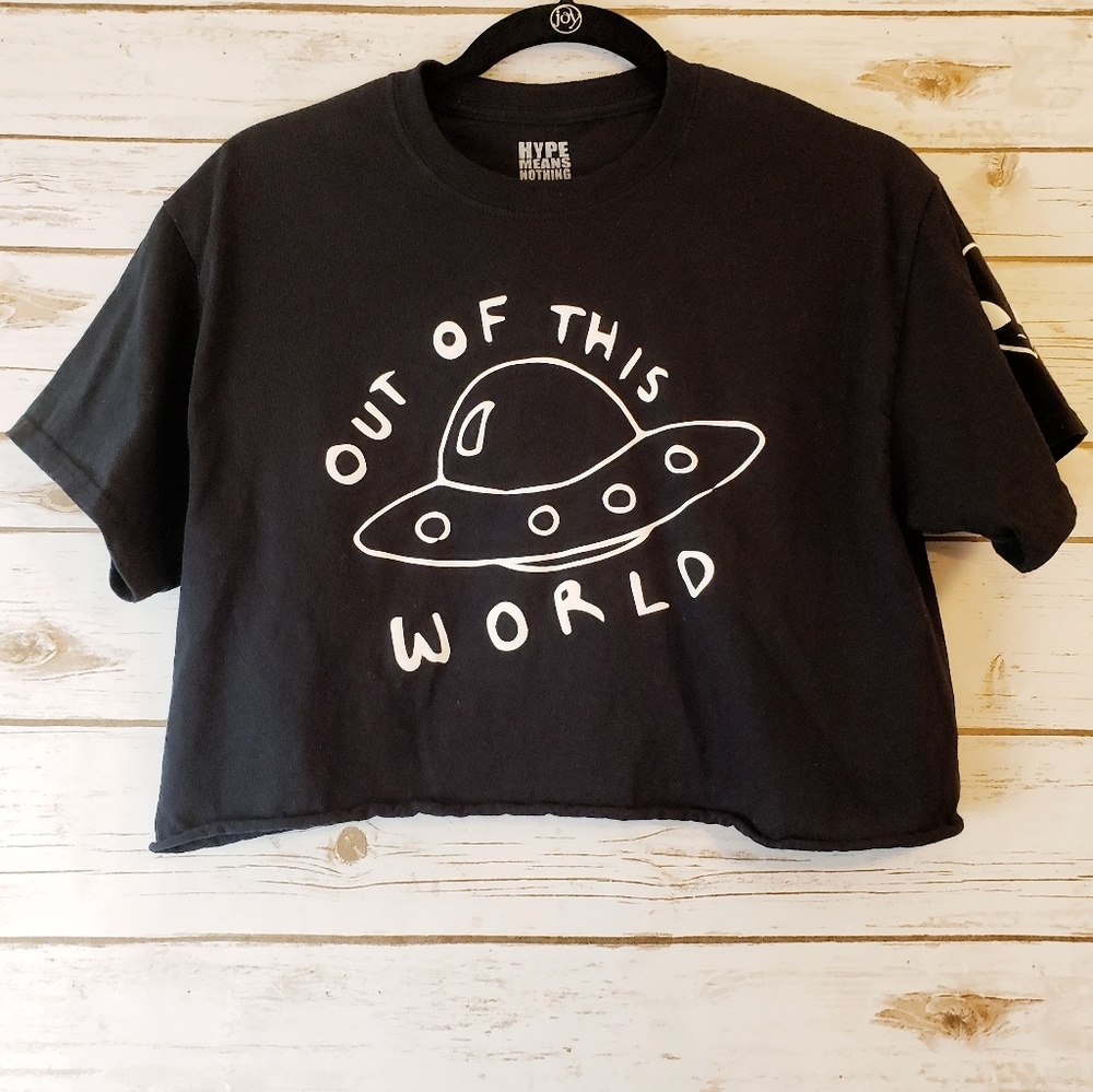 CCO! Hype Means Nothing UFO Crop Tee Medium